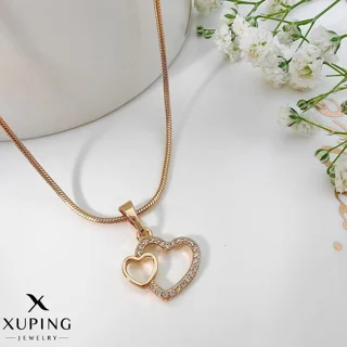 گردنبند ژوپینگ طرح دو قلب بدون زنجیر